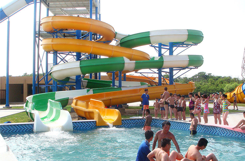 Open and Closed Spiral Water Slide