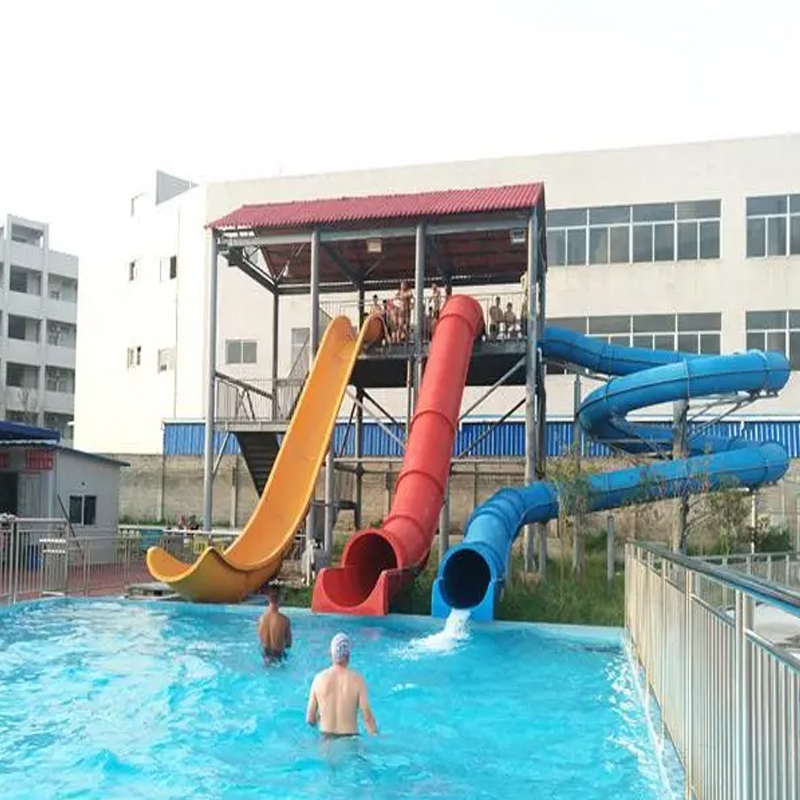 Sledge Slide and Barrel water park slide combination
