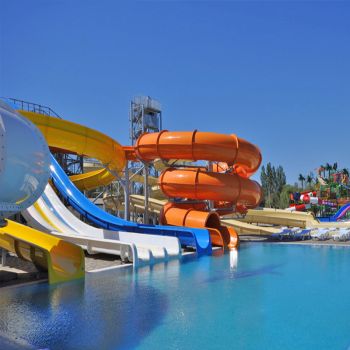 combination water slide-- open and closed spiral water Slide