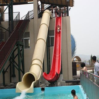 Sledge Slide and Barrel water park slide combination